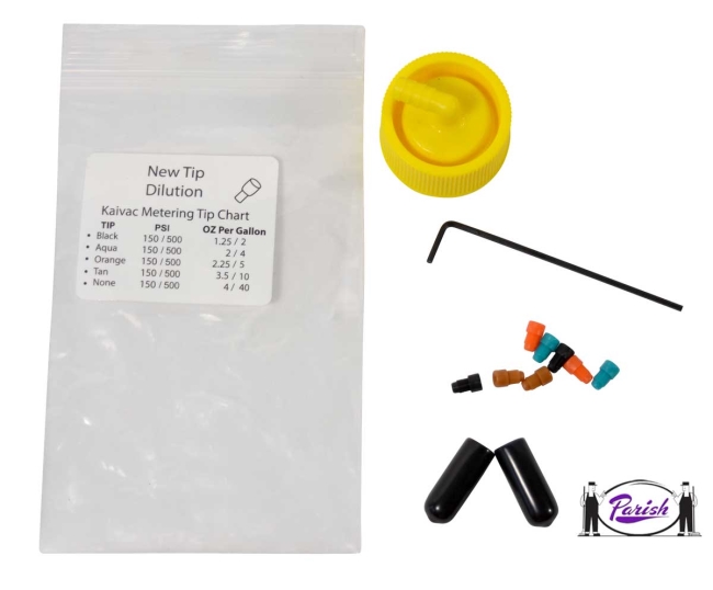 Kaivac Chemical Cap And Metering Tip Kit, 8 Different-Colored Tips ...